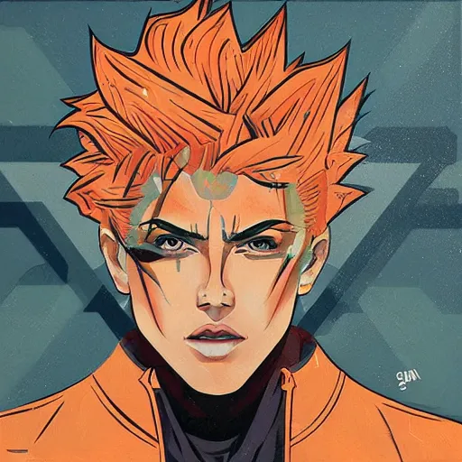 Prompt: Supreme x Dio Brando Profile Picture by Sachin Teng, asymmetrical, Organic Painting , Matte Painting, geometric shapes, hard edges, graffiti, street art,:2 by Sachin Teng:4