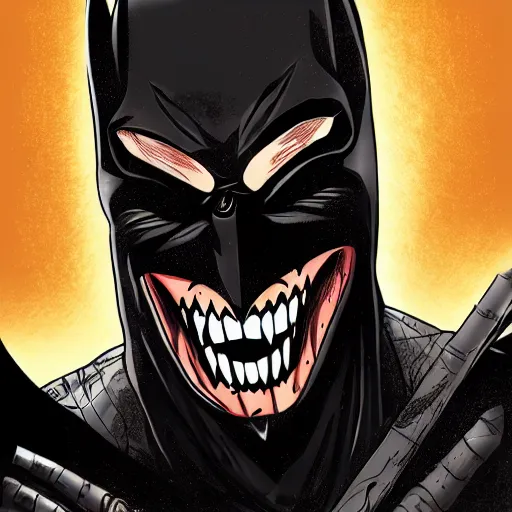 Image similar to the batman who laughs, comic strip style, dynamic lighting, fantasy concept art, trending on art station, stunning visuals, creative, cinematic, portrait, ultra detailed