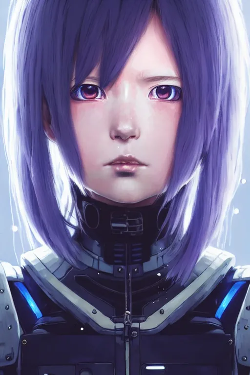 Image similar to portrait Anime girl in cyberpunk armor, cute-fine-face, white-hair pretty face, realistic shaded Perfect face, fine details. Anime. realistic shaded lighting by Ilya Kuvshinov katsuhiro otomo ghost-in-the-shell, magali villeneuve, artgerm, rutkowski, WLOP Jeremy Lipkin and Giuseppe Dangelico Pino and Michael Garmash and Rob Rey