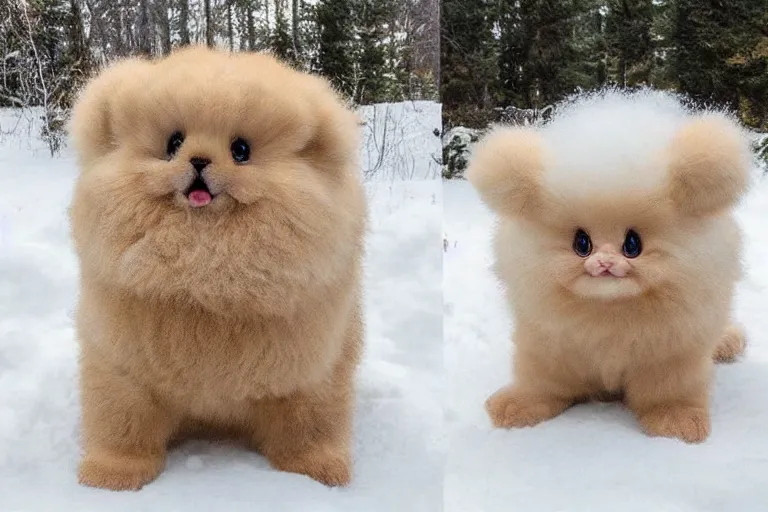 Image similar to real life pokemons, cute!!!, content!!!, mischievous!!!, adorable!!!, chubby!!!, fluffy!!!, ultra realistic!!!, winter, blanket of snow, 4 0 0 0 kelvin, golden hour, sharp focus