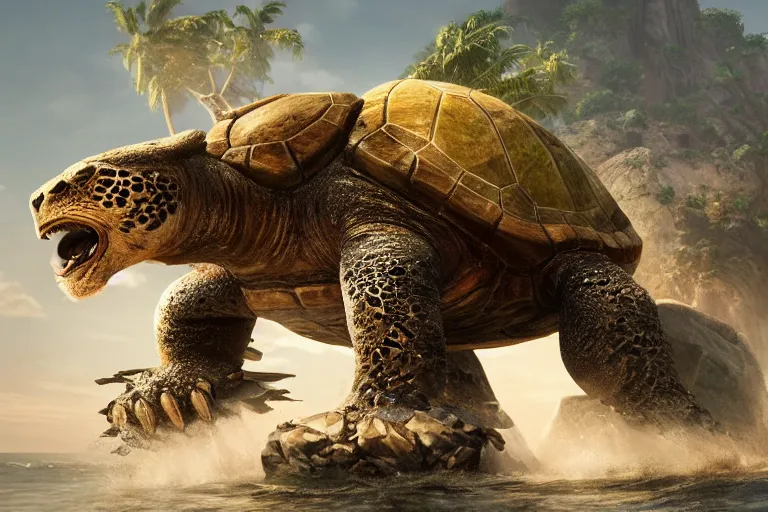 Image similar to the legendary island sized lion turtle, made by Stanley Artgerm Lau, WLOP, Rossdraws, ArtStation, CGSociety, concept art, cgsociety, octane render, trending on artstation, artstationHD, artstationHQ, unreal engine, 4k, 8k,