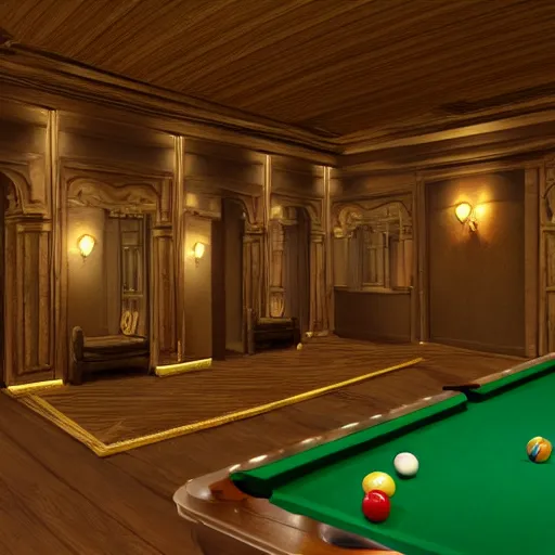 Image similar to backrooms pool rooms, cg art, good lighting, super detailed