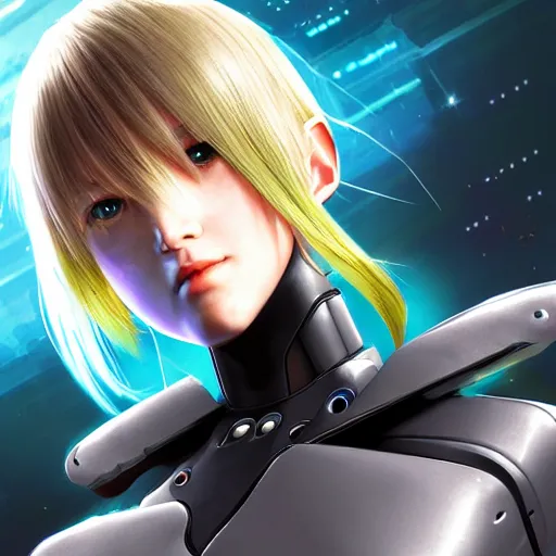 Image similar to portrait of female android by Tetsuya Nomura