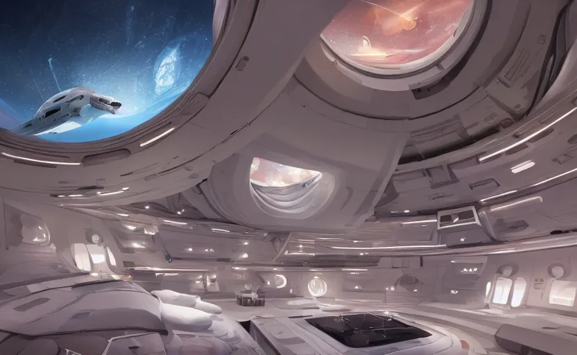 Prompt: art by filip hodas, pixar, and artgerm. luxury space hotel multi level design, clean, neat, outdoor,