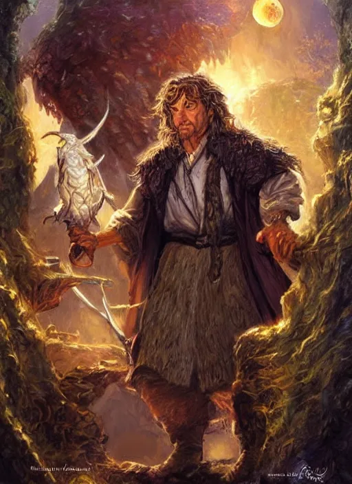 a portrait painting of a hobbit wizard, ultra detailed | Stable ...