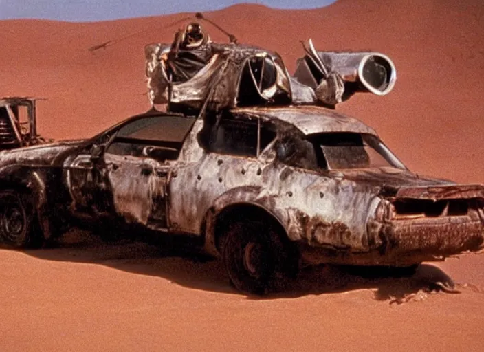 Prompt: scene from the 1989 science fiction film Mad Max