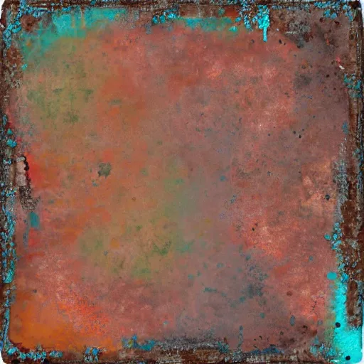 Image similar to large squares of different colors, rust texture, detailed