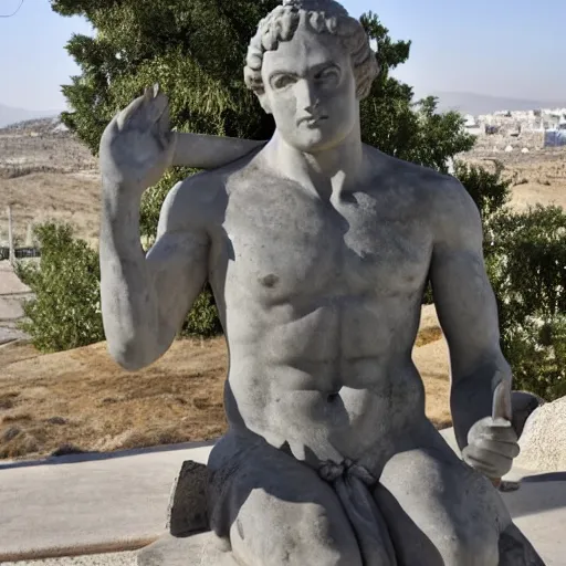 Image similar to a greek statue of benjamin netanyahu