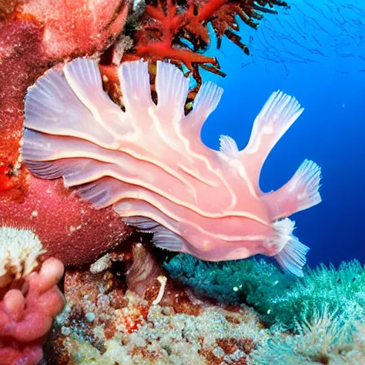 Prompt: nudibranch prosciutto undersea national geographic