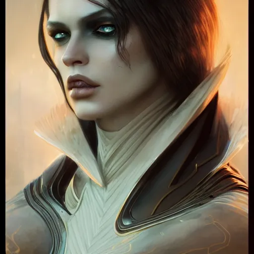 Prompt: kerli koiv, dune, darkwave, darksynth, character portrait, sharp, digital matte painting, art by luis royo, greg rutkowski, wlop, dramatic lighting, trending on artstation