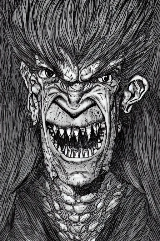 Prompt: hunched troll, highly detailed, digital art, sharp focus, trending on art station, kentaro miura manga art style