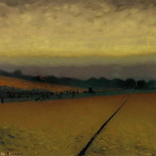 Image similar to frontline near verdun, 1 9 1 6, twilight, by c. r. w. nevinson
