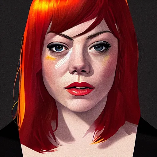 Prompt: emma stone as leeloo digital art trending on artstation details intimate portrait