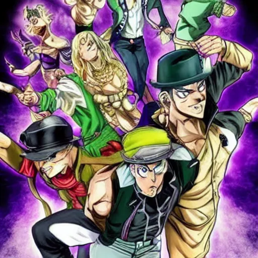 Prompt: jojo's bizarre adventure