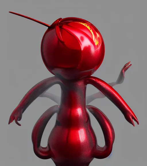 Image similar to a sculpture of cute wizard black red 3 d by jeff koons ray tracing, octane redner brilliantly coloured, trending on artstation, unreal engine, hdr, polished