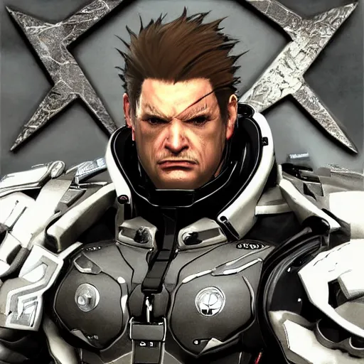 Image similar to senator armstrong, from metal gear rising reveangance, in a rap album cover, highly detailed portrait photography, epic, cinematic