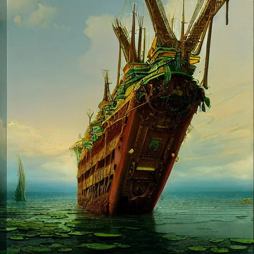 Image similar to paint surrealist 🚢, ferdinand knab, high definition and detailed 4 k