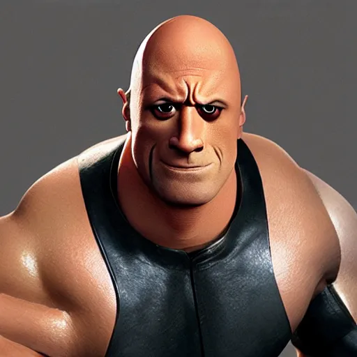 Prompt: Syndrome from the Incredibles, played by Dwayne Johnson Dwayne Johnson Dwayne Johnson