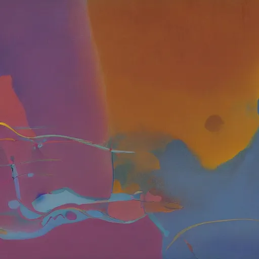 Image similar to a lost work of genius, a beautiful composition of incredible symbolic art, centred, expressing the form of the formless, wondrous, benign and numinous, looking at it rewards the soul, being-in-itself, futuristic digital paint in 8k HD, by Helen Frankenthaler and by Walt Disney