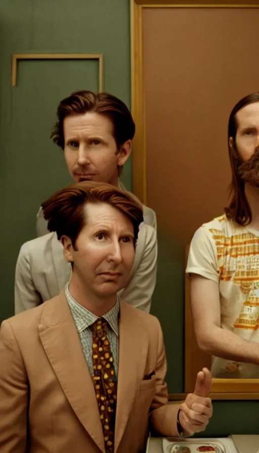 Image similar to the two complementary forces that make up all aspects and phenomena of life, by Wes Anderson,