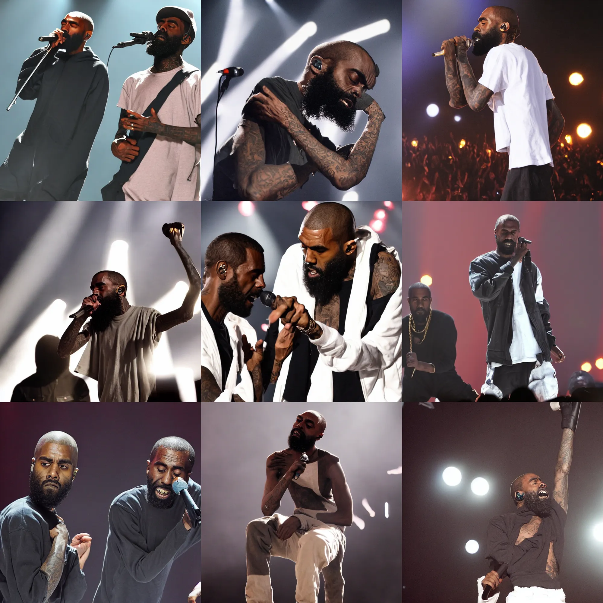 mc ride from death grips performs with kanye west, Stable Diffusion