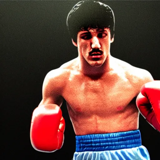 Image similar to rocky balboa playing playstation