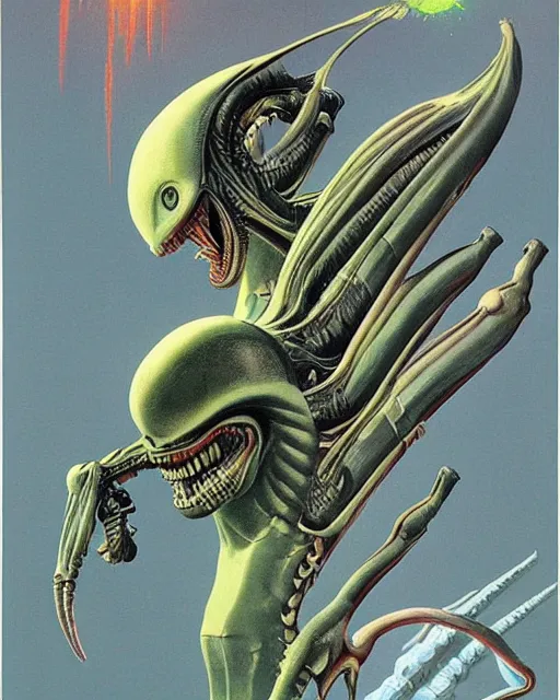 Image similar to alien xenomorph by roger dean