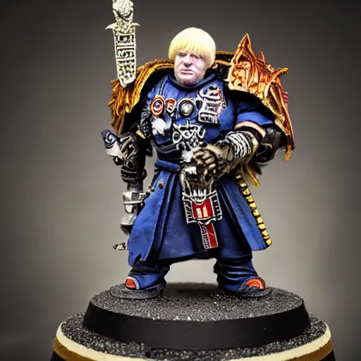 Prompt: boris johnson as the god emperor from warhammer 40k