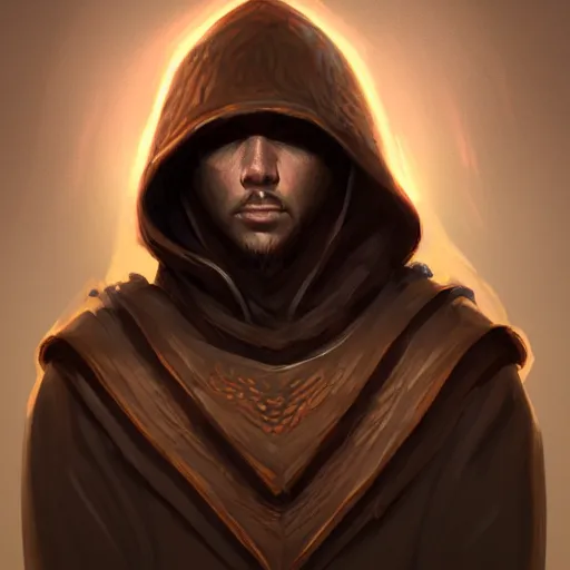 Prompt: portrait from a male hooded king, trending on artstation