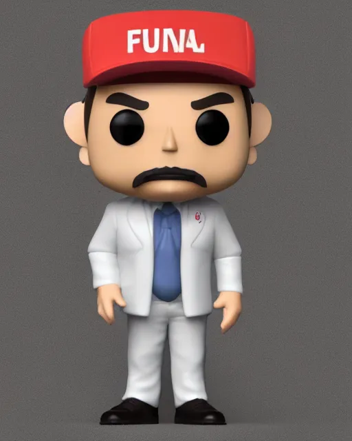 Image similar to full body 3d render of funko pop Lula presidente as a funko pop, studio lighting, white background, blender, trending on artstation, 8k, highly detailed