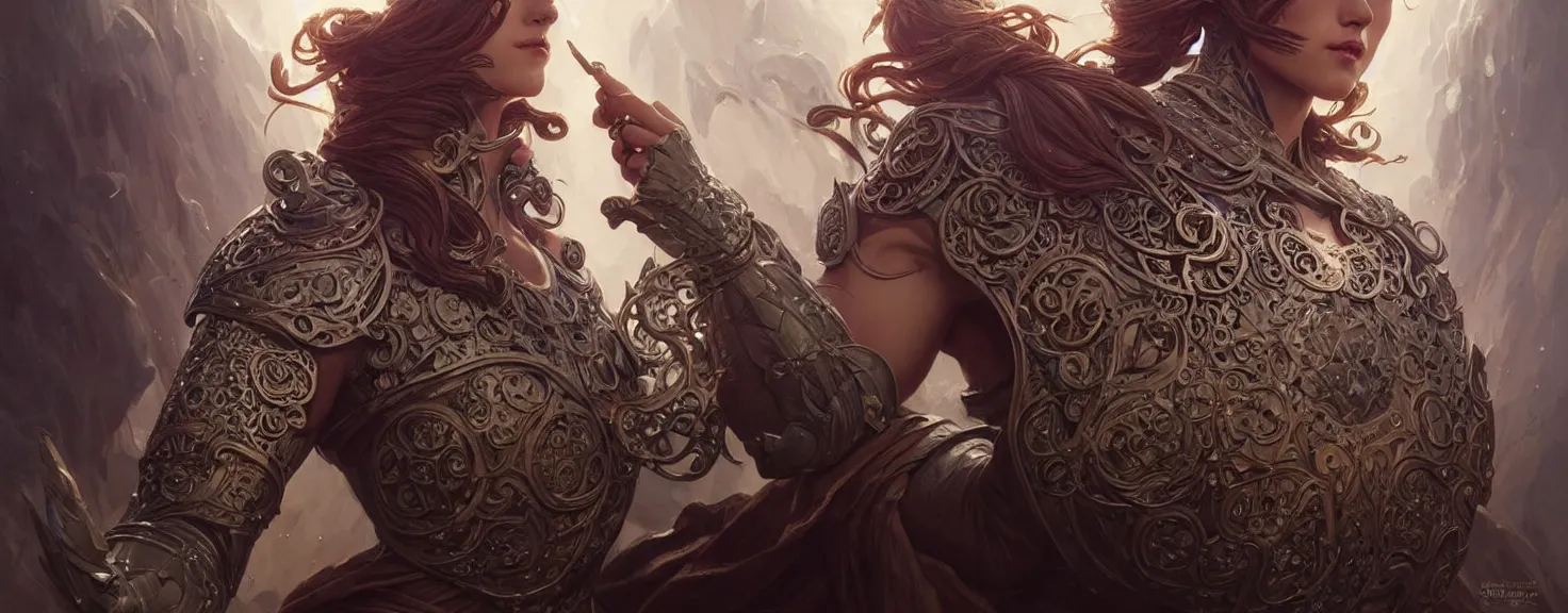 Image similar to Muscular and powerful medieval knight portrait, art nouveau, fantasy, intricate flower designs, elegant, highly detailed, sharp focus, art by Artgerm and Greg Rutkowski