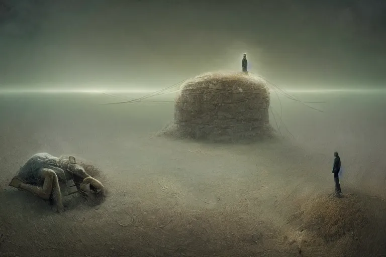 Image similar to Crushing Misery of Entropied Soul, Les Edwards, Zdzislaw Beksinski, Carl Gustav Carus, John Harris, Michal Karcz, Zhang Kechun, Mikko Lagerstedt, Scott Listfield, Steven Outram, Jessica Rossier