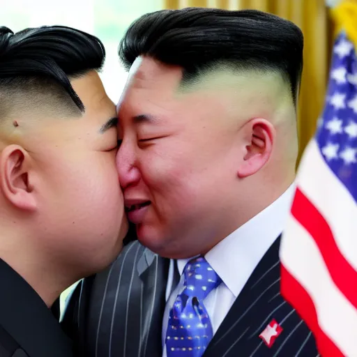 Prompt: Joe Biden Kissing Kim Jong Un