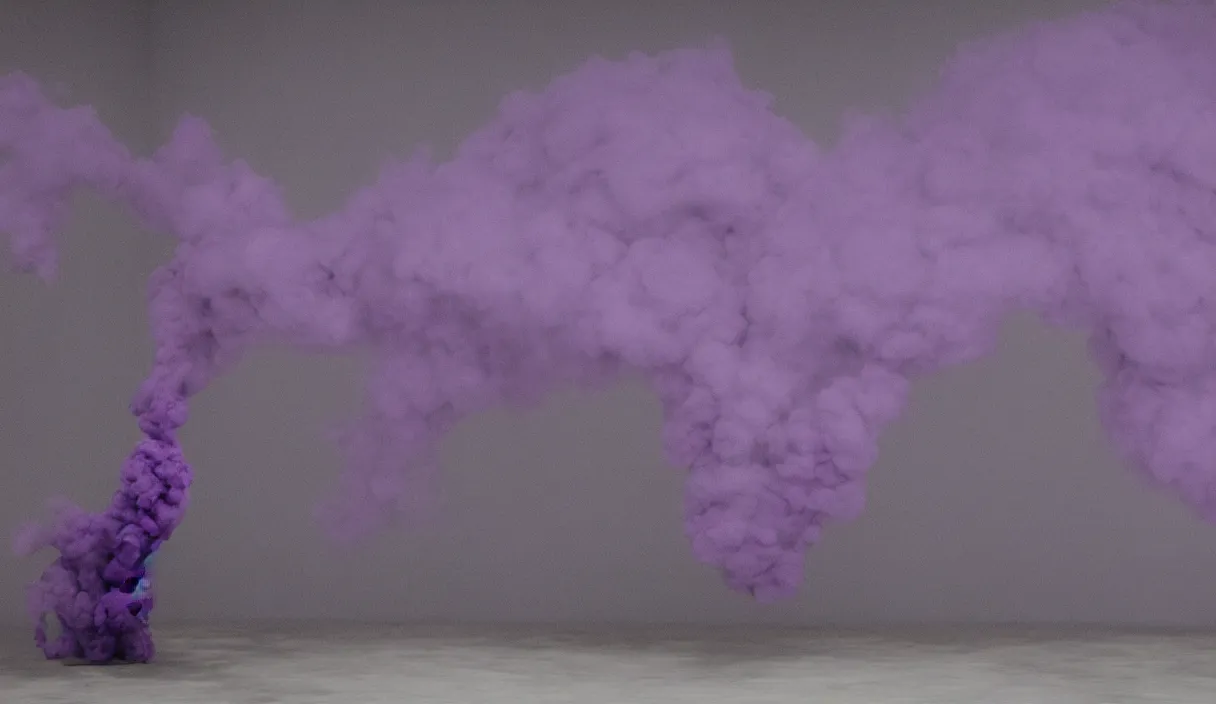 Image similar to artwork by pierre huyghe and paul thek with wax melting, purple smoke, sigma, 8 k, 3 5 mm, f / 3 2