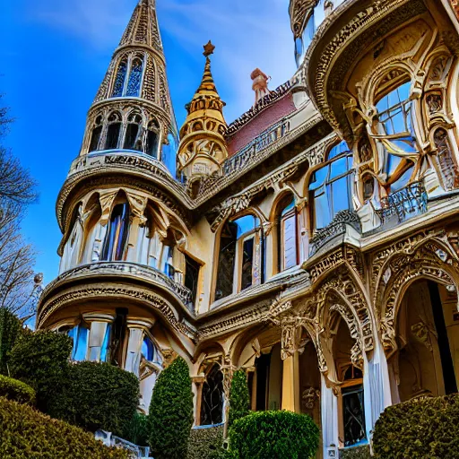 Image similar to !dream Ornate house inspired by roman and gothic architecture. TCanon EF 28mm f/2.8 IS USM Wide Angle Lens .