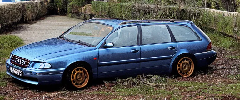Image similar to Rusty Wrecked Denim Blue Audi A4 B6 Avant (2002), created by Barclay Shaw