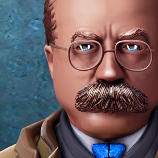 Image similar to teddy Roosevelt as a fortnite character