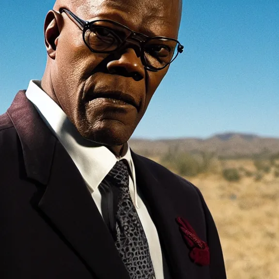 Image similar to A still of Samuel L. Jackson as Saul Goodman in Breaking Bad