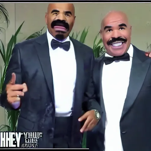 Prompt: steve harvey body slamming pewdiepie on the ocean