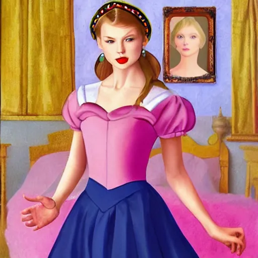 Prompt: resolution 4k Taylor Swift as Sailor Moon Skirts Realistic Pink, Girly, Feminine Taylor Swift as Sailor Moon art in the style of Johannes Vermeer