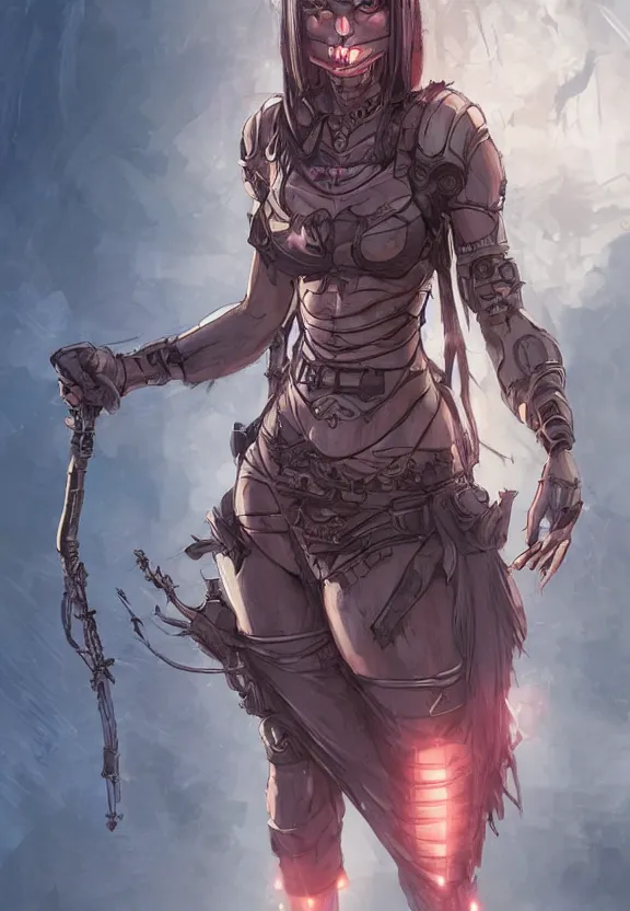 Image similar to mad warrior girl concept art, symmetrical, short dress, glowing eyes, detailed body, full body, detailed face, ultradetailed digital illustration, 8 k, epic atmosphere, digital art by simon cowell and moebius