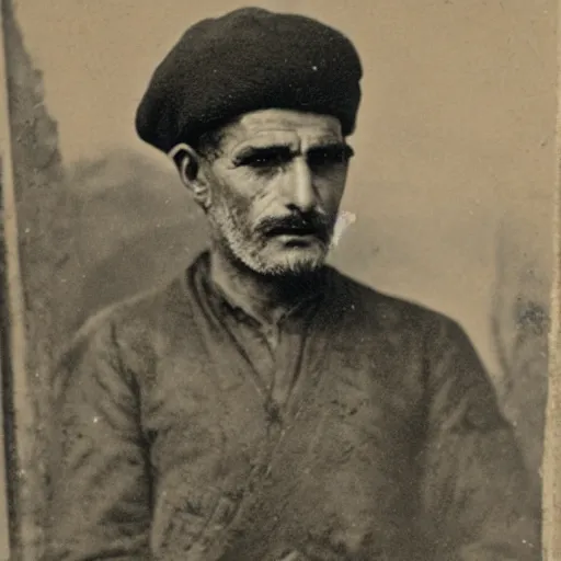 Image similar to A photo portrait of a Greek in the region of Pontos during 1910, photo, high detail