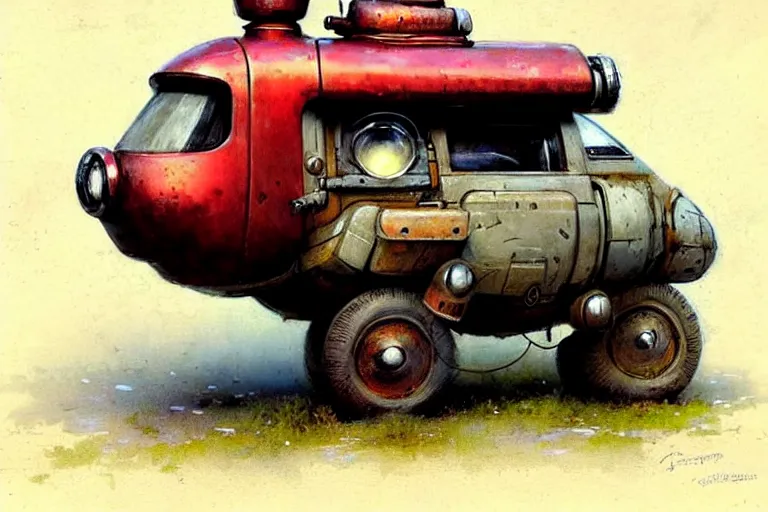 Prompt: adventurer ( ( ( ( ( 1 9 5 0 s retro future robot android fat rat truck. muted colors. ) ) ) ) ) by jean baptiste monge!!!!!!!!!!!!!!!!!!!!!!!!! chrome red