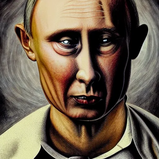 Prompt: portrait by giger of vladimir putin who became an ugly retarded lovecraftian worm monstrosity, photo - realistic, color image, 2 k, highly detailed