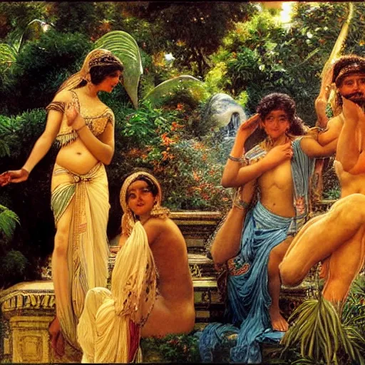 Image similar to 8 0 s srilankans on greek senete counsil, painting by gaston bussiere, craig mullins, j. c. leyendecker, lights, art by ernst haeckel, john william godward, hammershøi,,