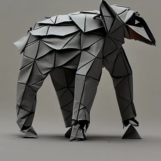 Image similar to [ 🐘 as 🤖 ] origami by kim jung gi by adams, ansel