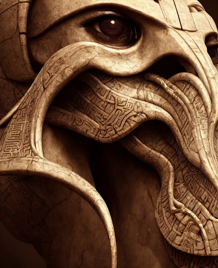 Image similar to Photorealistic epic egyptian god face close-up portrait ram skull. ominous, ancient magic, intricate artwork by Tooth Wu and wlop and beeple. octane render, trending on artstation, greg rutkowski very coherent symmetrical artwork. cinematic, hyper realism, high detail, octane render, 8k