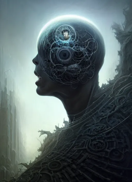 Prompt: closeup portrait shot of a dark ghost phantom in a scenic dystopian environment, intricate, elegant, highly detailed, centered, digital painting, artstation, concept art, smooth, sharp focus, illustration, artgerm, tomasz alen kopera, peter mohrbacher, donato giancola, joseph christian leyendecker, wlop, boris vallejo