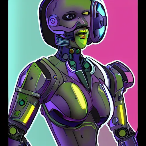 Image similar to cyberpunk robotic wynona - ryder, sharp lines, digital, artstation, colored in