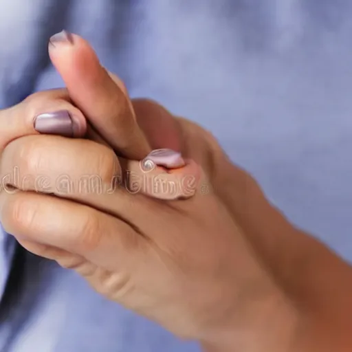 Prompt: Close-up view on a female hand with cigarette, stock photo